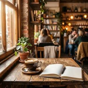 Coffee with notebook